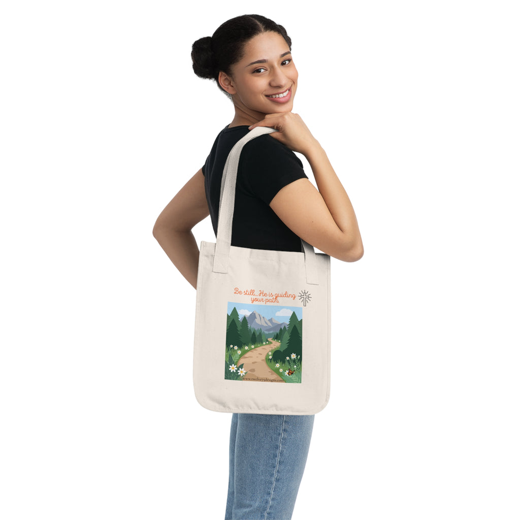 Be Still… He Is Guiding Your Path Organic Canvas Tote Bag