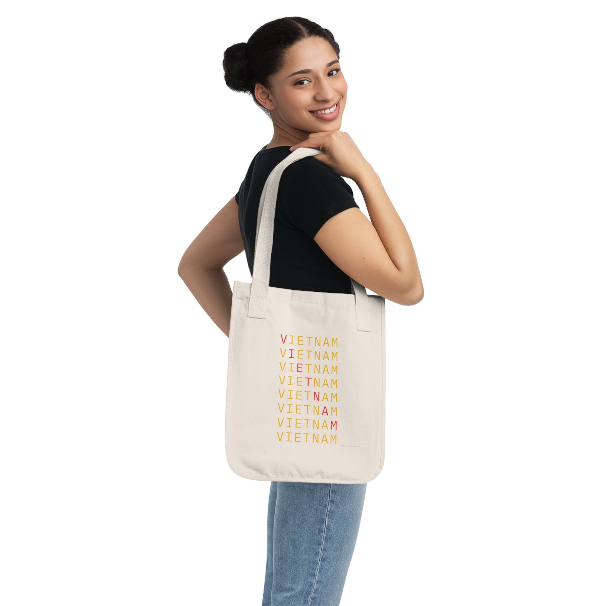 Vietnam on Repeat Organic Canvas Tote Bag | Designs by Cat Collection