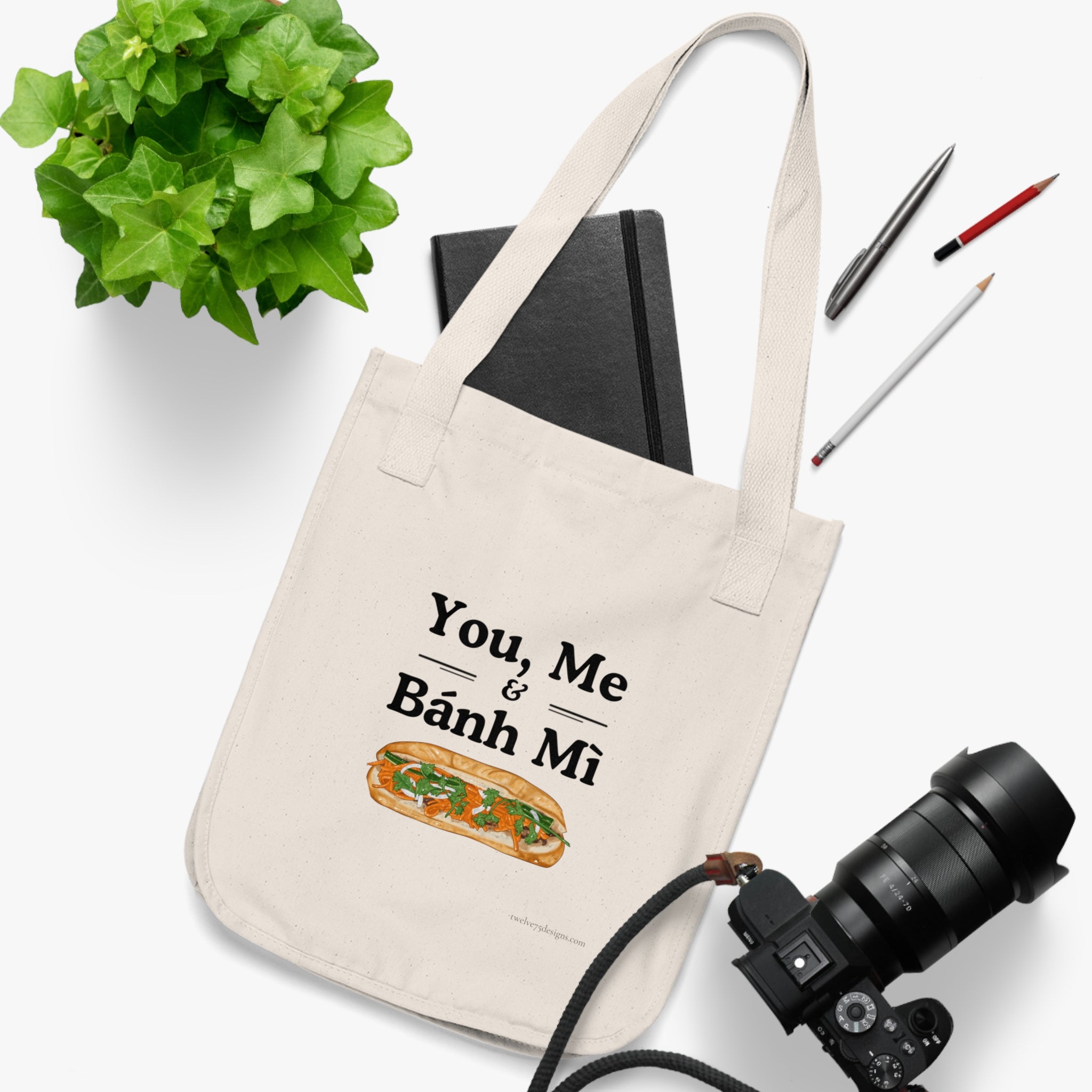 You, Me & Bánh Mì Organic Canvas Tote Bag