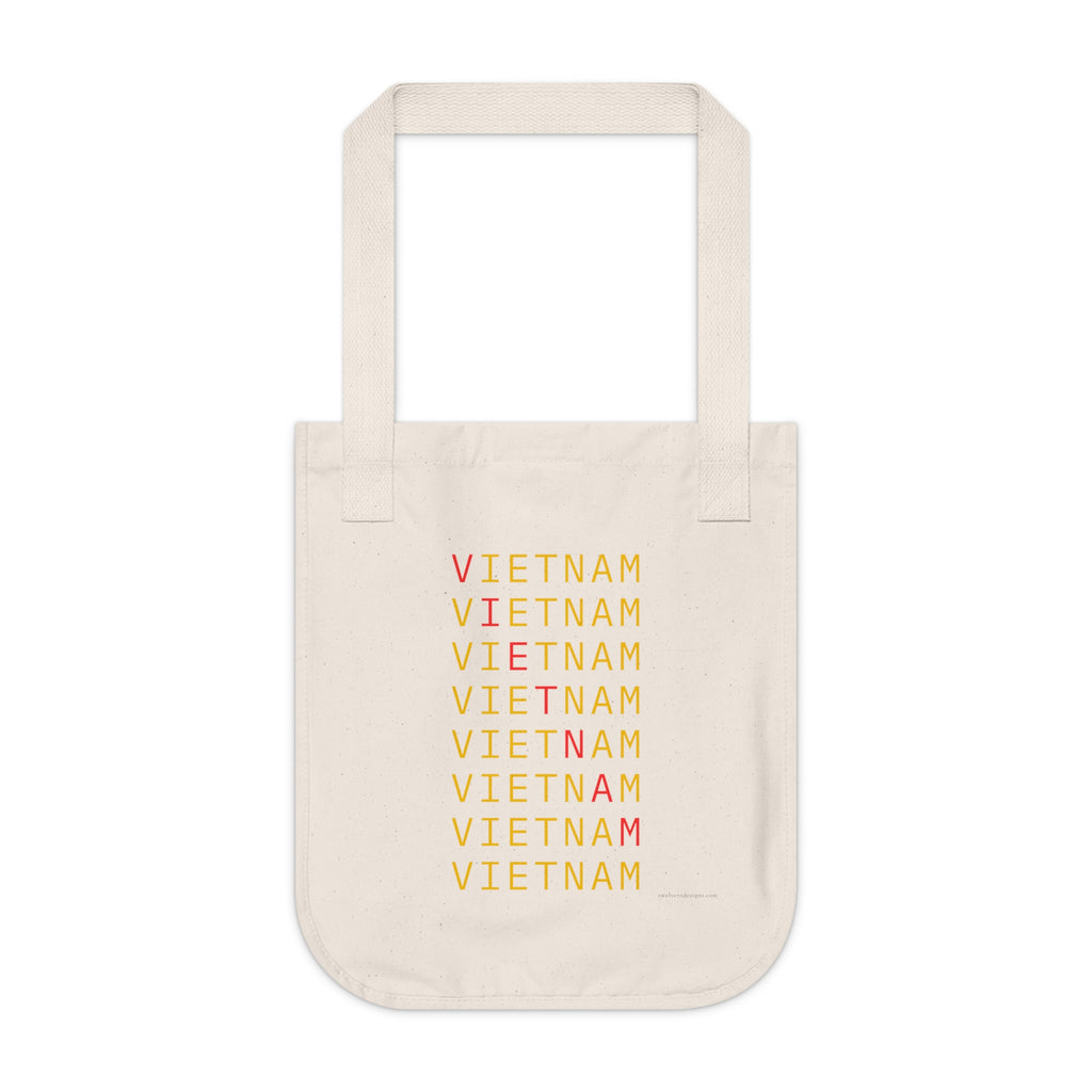 Vietnam on Repeat Organic Canvas Tote Bag | Designs by Cat Collection