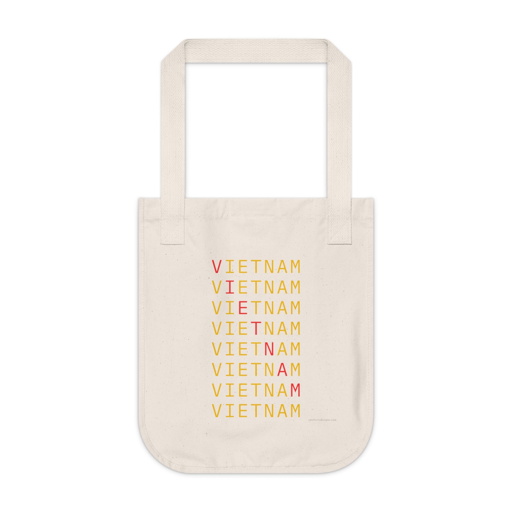 Vietnam on Repeat Organic Canvas Tote Bag | Designs by Cat Collection