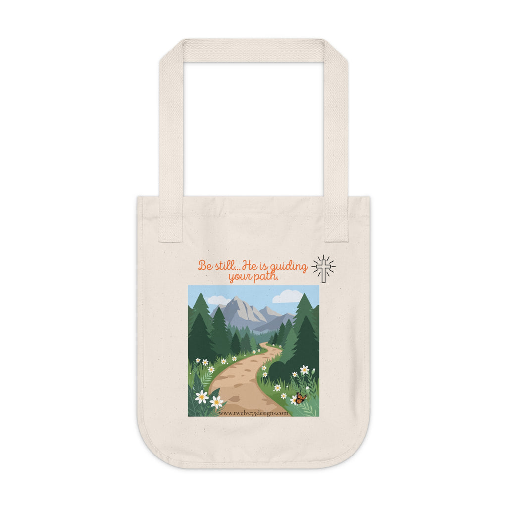 Be Still… He Is Guiding Your Path Organic Canvas Tote Bag