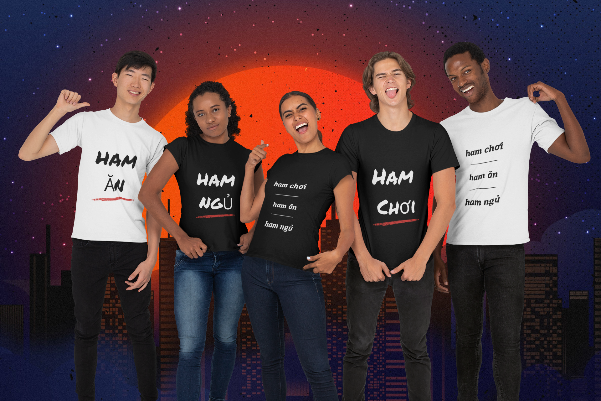 Ham Chơi / Ham Ăn / Ham Ngủ Unisex Classic Tee – Black